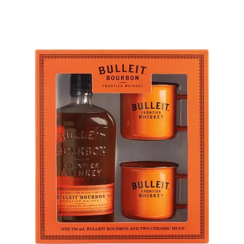 Bulleit Bourbon W 2 Mugs Gift 750ml btl